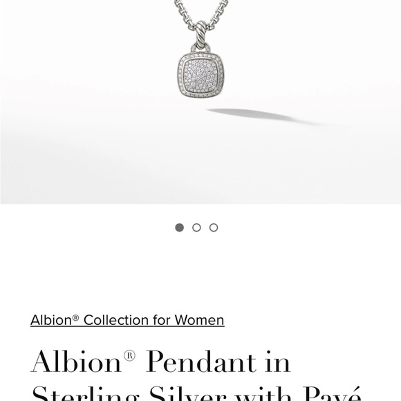 David Yurman 11mm Albion Pendant in Sterling Silver with Pavé Diamonds - Picture 6 of 7